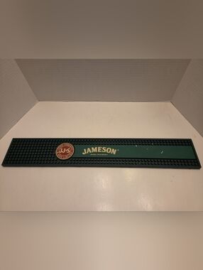 Jameson Irish Whiskey Bar Flow Spill Drip Rubber Rail Mat Man Cave 21" X 3 1/2".